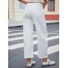 imageBarrel Jeans for Women Trendy Stretchy Mid Waist Wide Leg Cropped Denim Pants Boyfriend Baggy Jeans with PocketsWhite