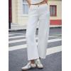imageBarrel Jeans for Women Trendy Stretchy Mid Waist Wide Leg Cropped Denim Pants Boyfriend Baggy Jeans with PocketsWhite