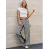 imageLow Rise Striped Pants for Women Pull On Drawstring Boho Wide Leg Jeans Trendy 2025Blackgrey