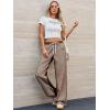 imageLow Rise Striped Pants for Women Pull On Drawstring Boho Wide Leg Jeans Trendy 2025Coffee