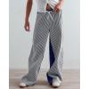 imageLow Rise Striped Pants for Women Pull On Drawstring Boho Wide Leg Jeans Trendy 2025Darkblue