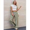 imageLow Rise Striped Pants for Women Pull On Drawstring Boho Wide Leg Jeans Trendy 2025Green