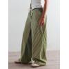 imageLow Rise Striped Pants for Women Pull On Drawstring Boho Wide Leg Jeans Trendy 2025Green
