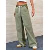 imageLow Rise Striped Pants for Women Pull On Drawstring Boho Wide Leg Jeans Trendy 2025Green
