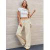 imageLow Rise Striped Pants for Women Pull On Drawstring Boho Wide Leg Jeans Trendy 2025Khaki