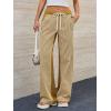 imageLow Rise Striped Pants for Women Pull On Drawstring Boho Wide Leg Jeans Trendy 2025Mustardyellow