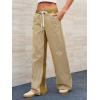 imageLow Rise Striped Pants for Women Pull On Drawstring Boho Wide Leg Jeans Trendy 2025Mustardyellow