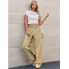 imageLow Rise Striped Pants for Women Pull On Drawstring Boho Wide Leg Jeans Trendy 2025Mustardyellow