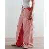 imageLow Rise Striped Pants for Women Pull On Drawstring Boho Wide Leg Jeans Trendy 2025Red