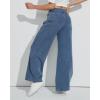 imageMid Rise Wide Leg Jeans for Women Loose Front Seam Straight Leg Boyfriend Denim Pants TrendyLight Blue
