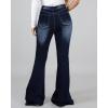 imageVintage Bell Bottoms Flare Jeans for Women 90s High Waist Ripped Distressed Wide Leg High Rise Denim Pants203black Blue