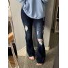 imageVintage Bell Bottoms Flare Jeans for Women 90s High Waist Ripped Distressed Wide Leg High Rise Denim Pants203black Blue