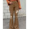 imageVintage Bell Bottoms Flare Jeans for Women 90s High Waist Ripped Distressed Wide Leg High Rise Denim Pants203brown