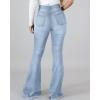 imageVintage Bell Bottoms Flare Jeans for Women 90s High Waist Ripped Distressed Wide Leg High Rise Denim PantsSkyblue