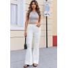 imageVintage Bell Bottoms Flare Jeans for Women 90s High Waist Ripped Distressed Wide Leg High Rise Denim PantsWhite