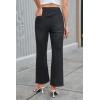 imageWide Leg High Waisted Jeans for Women Trendy Stretchy Cropped Straight Leg Flare Jeans Frayed Hem Baggy Denim PantsBlack
