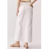 imageWide Leg High Waisted Jeans for Women Trendy Stretchy Cropped Straight Leg Flare Jeans Frayed Hem Baggy Denim PantsWhite