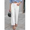 imageWide Leg High Waisted Jeans for Women Trendy Stretchy Cropped Straight Leg Flare Jeans Frayed Hem Baggy Denim PantsWhite