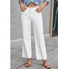 imageWide Leg High Waisted Jeans for Women Trendy Stretchy Cropped Straight Leg Flare Jeans Frayed Hem Baggy Denim PantsWhite