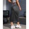 imageWomen High Waist Midi Denim Skirt with Back Slit Casual ALine Long Jean Skirts with Pockets LadiesMid Grey