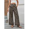 imageWomens High Waist Wide Leg Jeans Trendy Baggy Cuffed Denim Pants Leopard Loose No Stretchy Jeans with PocketsLeopard