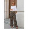 imageWomens High Waist Wide Leg Jeans Trendy Baggy Cuffed Denim Pants Leopard Loose No Stretchy Jeans with PocketsLeopard