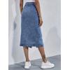 imageWomens High Waisted Denim Midi Skirt with Pockets Casual ALine Button Front Long Novelty Skirts with SlitMid Blue