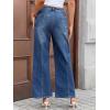 imageWomens High Waisted Wide Leg Jeans Trendy Baggy Stretchy HighRise Denim Pants FallMid Blue