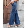 imageWomens High Waisted Wide Leg Jeans Trendy Baggy Stretchy HighRise Denim Pants FallMid Blue