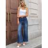 imageWomens High Waisted Wide Leg Jeans Trendy Baggy Stretchy HighRise Denim Pants FallMid Blue