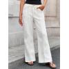 imageWomens High Waisted Wide Leg Jeans Trendy Baggy Stretchy HighRise Denim Pants FallWhite