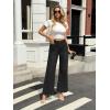 imageWomens High Waisted Wide Leg Jeans Trendy Stretchy Loose Flare Baggy High Rise Denim Pants with PocketBlack