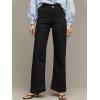 imageWomens High Waisted Wide Leg Jeans Trendy Stretchy Loose Flare Baggy High Rise Denim Pants with PocketBlack