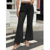 imageWomens High Waisted Wide Leg Jeans Trendy Stretchy Loose Flare Baggy High Rise Denim Pants with PocketBlack