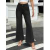 imageWomens High Waisted Wide Leg Jeans Trendy Stretchy Loose Flare Baggy High Rise Denim Pants with PocketBlack