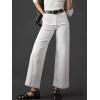 imageWomens High Waisted Wide Leg Jeans Trendy Stretchy Loose Flare Baggy High Rise Denim Pants with PocketWhite