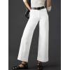 imageWomens High Waisted Wide Leg Jeans Trendy Stretchy Loose Flare Baggy High Rise Denim Pants with PocketWhite