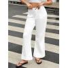 imageWomens High Waisted Wide Leg Jeans Trendy Stretchy Loose Flare Baggy High Rise Denim Pants with PocketWhite