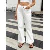 imageWomens High Waisted Wide Leg Jeans Trendy Stretchy Loose Flare Baggy High Rise Denim Pants with PocketWhite