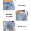 imageWomens Jeans 90s Mid Rise Bootcut High Stretch Boot Cut Denim Pants Pantalones De Mujer201skyblue