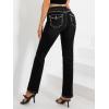 imageWomens Jeans 90s Mid Rise Bootcut High Stretch Boot Cut Denim Pants Pantalones De Mujer205black