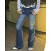 imageWomens Straight Leg Jeans Low Rise Stretchy Skinny Wide Leg Denim Pants Trendy Bootcut Jeans for Women 2025Dark Blue