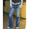 imageWomens Straight Leg Jeans Low Rise Stretchy Skinny Wide Leg Denim Pants Trendy Bootcut Jeans for Women 2025Mid Blue