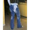 imageWomens Straight Leg Jeans Low Rise Stretchy Skinny Wide Leg Denim Pants Trendy Bootcut Jeans for Women 2025Mid Blue