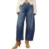 imageWomens Wide Leg Jeans Mid Rise Baggy Boyfriend Stretchy Ankle Vintage Denim Cropped Pants Trendy 2025Dark Blue