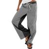 imageLow Rise Striped Pants for Women Pull On Drawstring Boho Wide Leg Jeans Trendy 2025Blackgrey