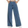 imageMid Rise Wide Leg Jeans for Women Loose Front Seam Straight Leg Boyfriend Denim Pants TrendyLight Blue