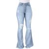 imageVintage Bell Bottoms Flare Jeans for Women 90s High Waist Ripped Distressed Wide Leg High Rise Denim PantsSkyblue