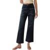 imageWide Leg High Waisted Jeans for Women Trendy Stretchy Cropped Straight Leg Flare Jeans Frayed Hem Baggy Denim PantsBlack