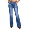 imageWomens Straight Leg Jeans Low Rise Stretchy Skinny Wide Leg Denim Pants Trendy Bootcut Jeans for Women 2025Mid Blue